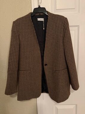 Mango Women's Brown Houndstooth Blazer and skirt suit set